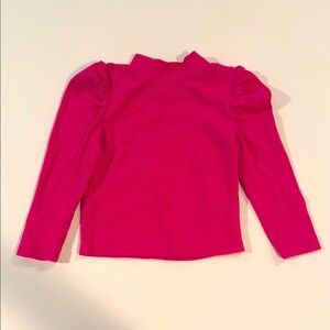 🟡Gap Pink Mock Neck Puff Long Sleeve Top